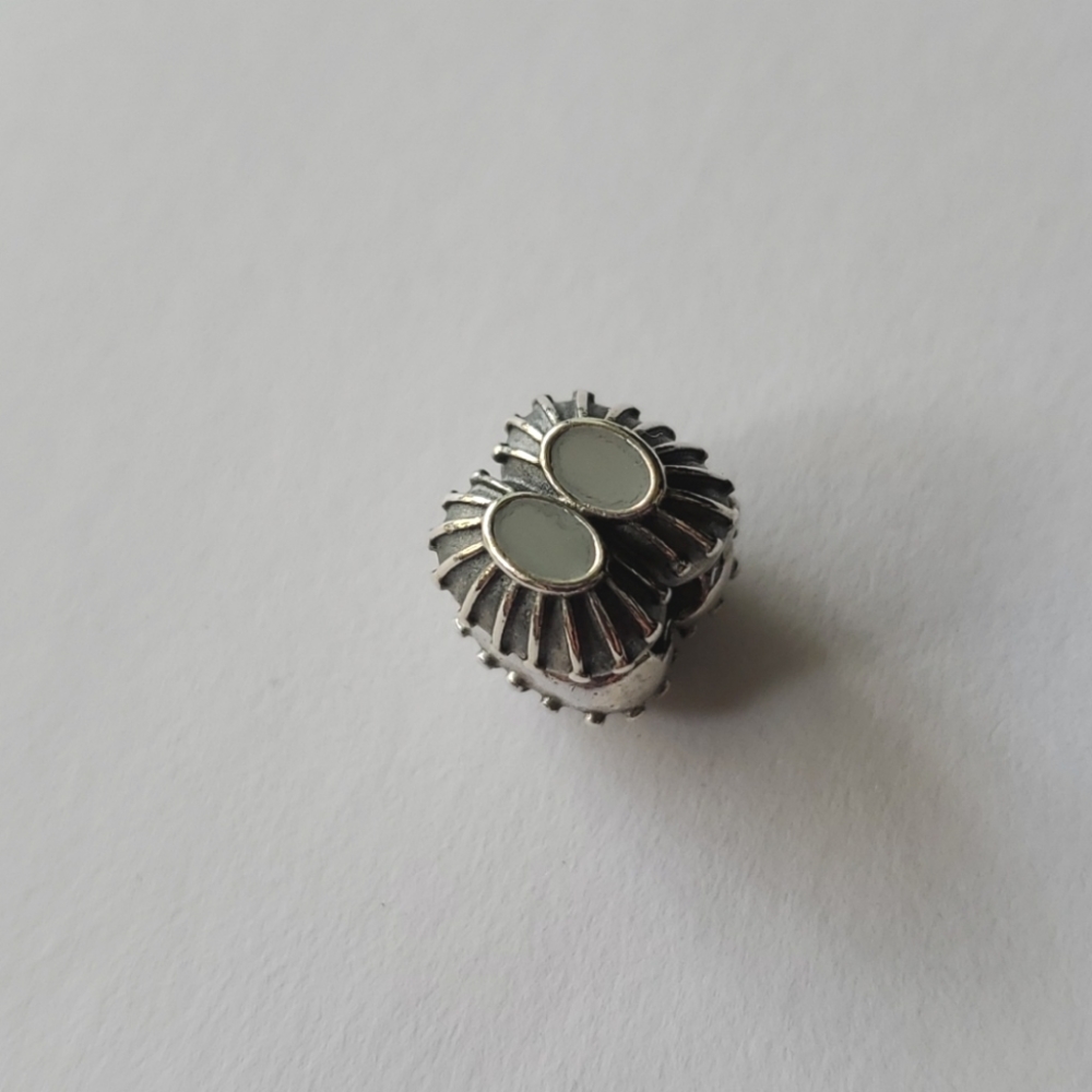 Grey gray Two of a Kind Pandora clip bead 925 ALE